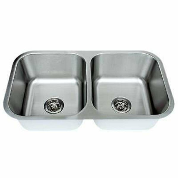 Wells Sinkware 33 in. 18-Gauge Undermount 50-50 Double Bowl Stainless Steel Kitchen Sink CMU3318-99